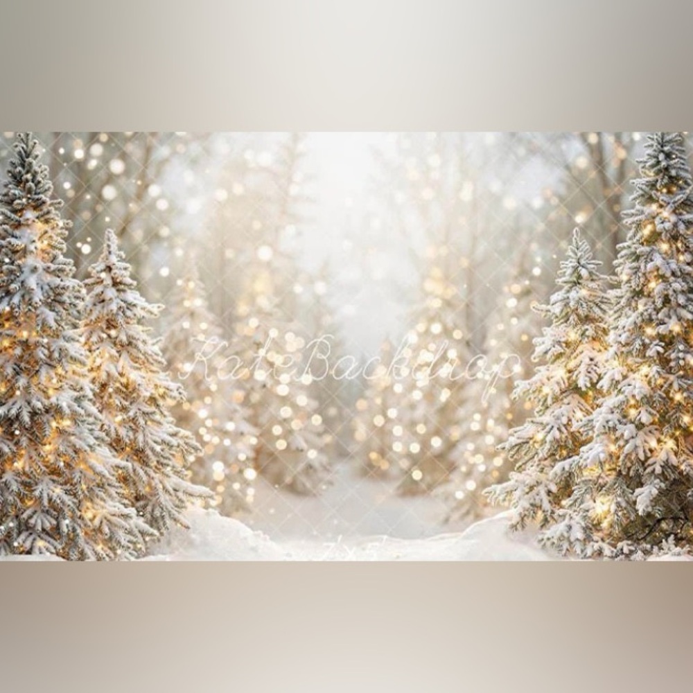 Kate 7x5 Winter Wonderland Holiday Tree Photo Backdrop